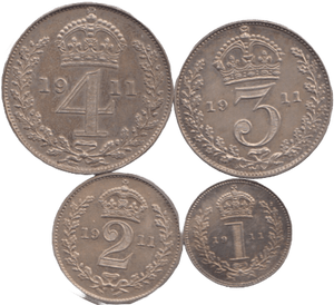 1911 MAUNDY SET GEORGE V - Maundy Set - Cambridgeshire Coins