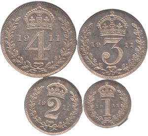 1911 MAUNDY SET ( PROOF ) GEORGE V - Maundy Set - Cambridgeshire Coins