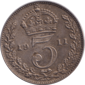 1911 MAUNDY THREEPENCE ( UNC ) - MAUNDY THREEPENCE - Cambridgeshire Coins