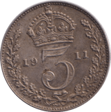 1911 MAUNDY THREEPENCE ( UNC ) - MAUNDY THREEPENCE - Cambridgeshire Coins