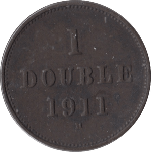 1911 ONE DOUBLE GUERNSEY - WORLD COINS - Cambridgeshire Coins