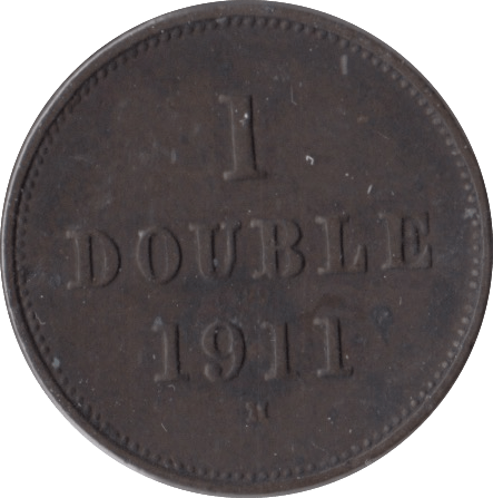 1911 ONE DOUBLE GUERNSEY - WORLD COINS - Cambridgeshire Coins