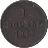 1911 ONE DOUBLE GUERNSEY - WORLD COINS - Cambridgeshire Coins