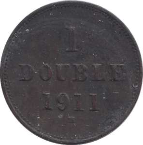 1911 ONE DOUBLE GUERNSEY - WORLD COINS - Cambridgeshire Coins