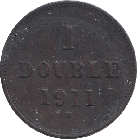 1911 ONE DOUBLE GUERNSEY - WORLD COINS - Cambridgeshire Coins