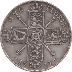 1911 ONE FLORIN ( GF ) - PENNY - Cambridgeshire Coins