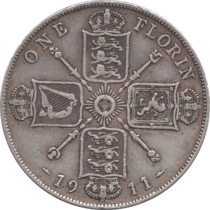 1911 ONE FLORIN ( GF ) - PENNY - Cambridgeshire Coins