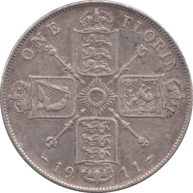 1911 ONE FLORIN ( GVF ) - FLORIN - Cambridgeshire Coins