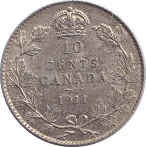 1911 SILVER 10 CENTS - SILVER WORLD COINS - Cambridgeshire Coins