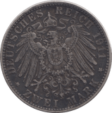 1911 SILVER 2 MARK GERMANY - SILVER WORLD COINS - Cambridgeshire Coins