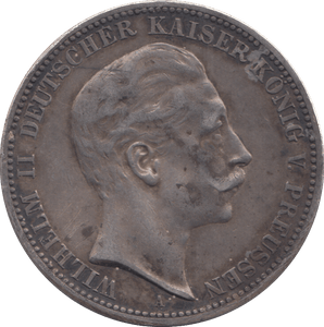 1911 SILVER 3 MARKS GERMANY - SILVER WORLD COINS - Cambridgeshire Coins