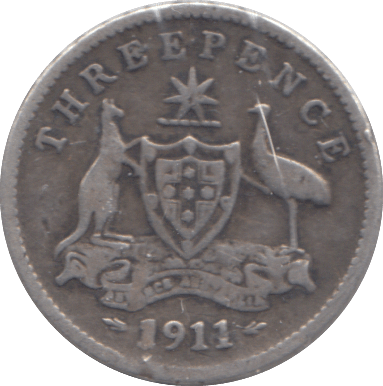 1911 SILVER AUSTRALIA THREE PENCE - SILVER WORLD COINS - Cambridgeshire Coins