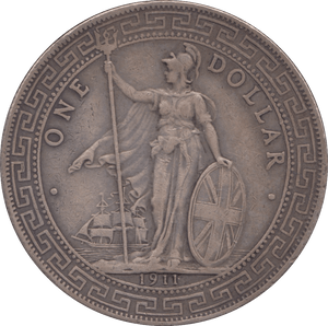 1911 SILVER BRITISH TRADE DOLLAR - SILVER WORLD COINS - Cambridgeshire Coins