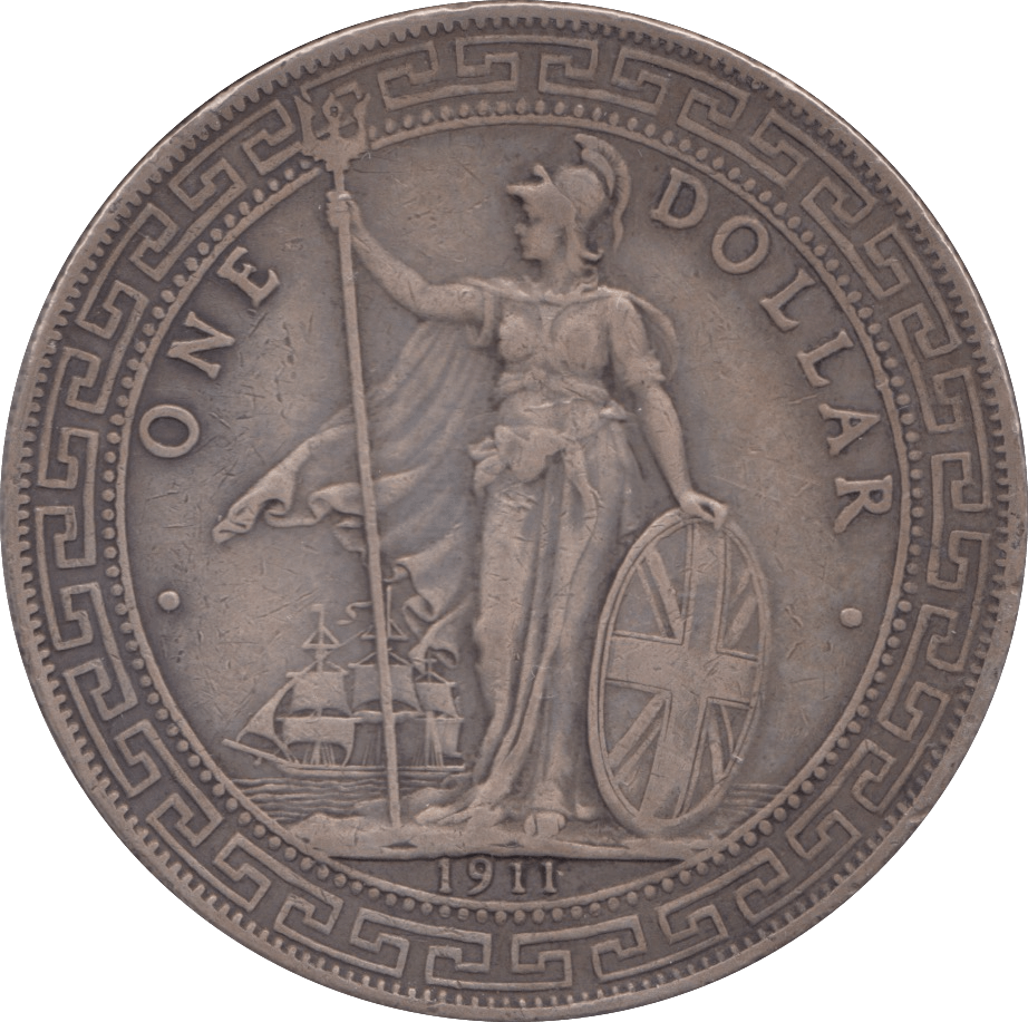 1911 SILVER BRITISH TRADE DOLLAR - SILVER WORLD COINS - Cambridgeshire Coins
