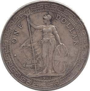 1911 SILVER BRITISH TRADE DOLLAR - SILVER WORLD COINS - Cambridgeshire Coins