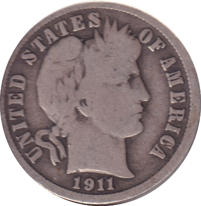 1911 SILVER DIME USA - SILVER WORLD COINS - Cambridgeshire Coins