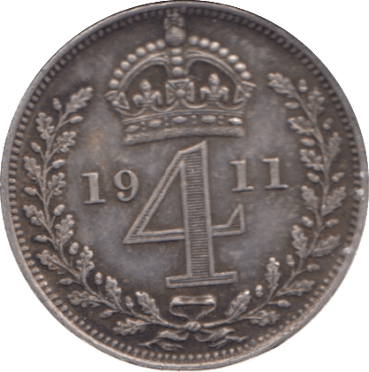 1911 SILVER MAUNDY FOURPENCE ( GVF ) - MAUNDY FOURPENCE - Cambridgeshire Coins