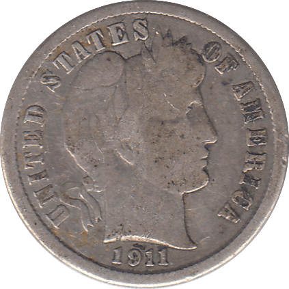 1911 SILVER ONE DIME USA - SILVER WORLD COINS - Cambridgeshire Coins