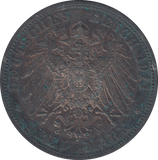 1911 SILVER PRUSSIA 3 MARK - SILVER WORLD COINS - Cambridgeshire Coins