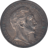 1911 SILVER PRUSSIA 3 MARK - SILVER WORLD COINS - Cambridgeshire Coins