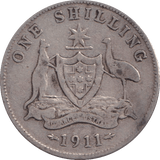 1911 SILVER SHILLING AUSTRALIA - SILVER WORLD COINS - Cambridgeshire Coins