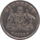 1911 SILVER SIXPENCE AUSTRALIA - SILVER WORLD COINS - Cambridgeshire Coins