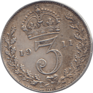 1911 SILVER THREEPENCE ( EF ) - THREEPENCE - Cambridgeshire Coins