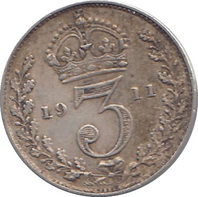 1911 SILVER THREEPENCE ( EF ) - THREEPENCE - Cambridgeshire Coins