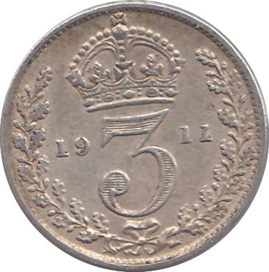 1911 SILVER THREEPENCE ( EF ) - THREEPENCE - Cambridgeshire Coins
