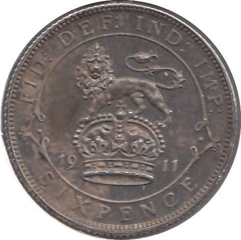 1911 SIXPENCE ( EF ) 1 - SIXPENCE - Cambridgeshire Coins