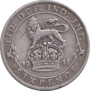 1911 SIXPENCE ( GF ) - SIXPENCE - Cambridgeshire Coins