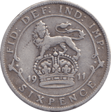 1911 SIXPENCE ( GF ) - SIXPENCE - Cambridgeshire Coins