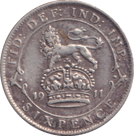 1911 SIXPENCE ( NF ) - SIXPENCE - Cambridgeshire Coins