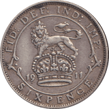 1911 SIXPENCE ( VF ) - SHILLING - Cambridgeshire Coins