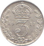 1911 THREEPENCE ( AUNC ) - THREEPENCE - Cambridgeshire Coins