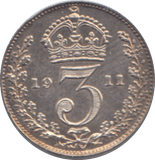 1911 THREEPENCE ( BU ) - SIXPENCE - Cambridgeshire Coins