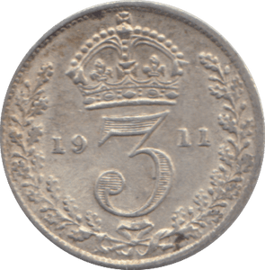 1911 THREEPENCE ( EF ) - THREEPENCE - Cambridgeshire Coins