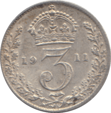 1911 THREEPENCE ( EF ) - THREEPENCE - Cambridgeshire Coins