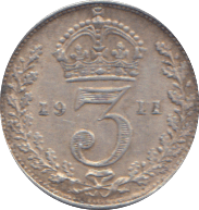 1911 THREEPENCE ( EF ) - THREEPENCE - Cambridgeshire Coins