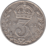 1911 THREEPENCE ( FINE ) - THREEPENCE - Cambridgeshire Coins