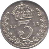 1911 THREEPENCE ( GVF) - THREEPENCE - Cambridgeshire Coins