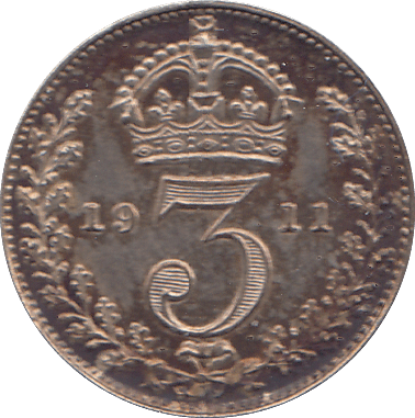 1911 THREEPENCE ( UNC ) - THREEPENCE - Cambridgeshire Coins