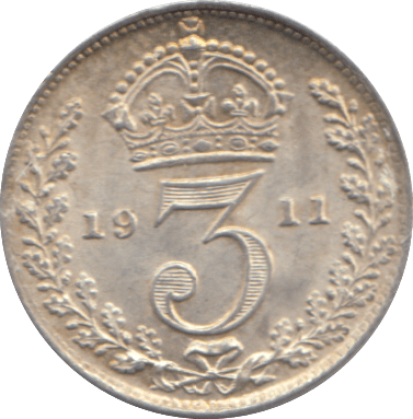 1911 THREEPENCE ( UNC ) - THREEPENCE - Cambridgeshire Coins