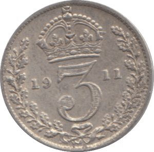 1911 THREEPENCE ( VF ) - THREEPENCE - Cambridgeshire Coins