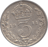 1911 THREEPENCE ( VF ) - THREEPENCE - Cambridgeshire Coins