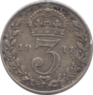 1911 THREEPENCE ( VF ) - THREEPENCE - Cambridgeshire Coins
