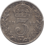 1911 THREEPENCE ( VF ) - THREEPENCE - Cambridgeshire Coins