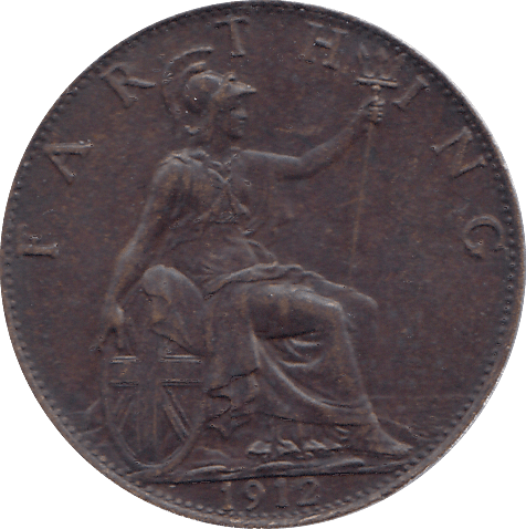 1912 FARTHING ( AUNC ) - FARTHING - Cambridgeshire Coins
