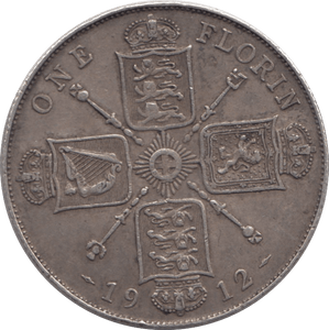 1912 FLORIN ( VF ) - FLORIN - Cambridgeshire Coins