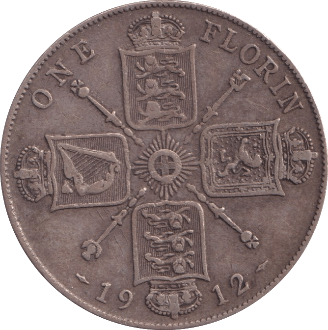 1912 FLORIN ( VF ) - FLORIN - Cambridgeshire Coins